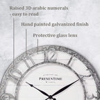 Presentime & Co 13" Farmhouse Series Wall Clock, Quartz Movement, Shiplap Style - Image 3