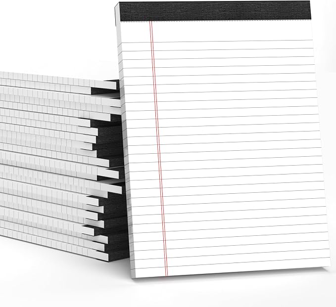 24 Pack Legal Pads 8.5 x 11 White Note Pads 8.5 x 11 Notepads 8.5 x 11 Wide by Aidunmis