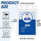 100 Pcs Vertical Badge Holders, Waterproof ID Badge Holder, Credit Cards - Image 2