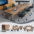Folding Conference Table 4ft 5ft, Foldable Office Meeting Desk by Unknown