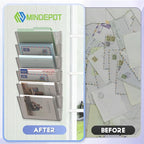 MINDEPOT 6 Pockets Acrylic Wall File Organizer, Plastic Hanging Wall File Holder - Image 4