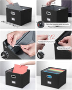Oterri File Organizer Box with Lid, Large Hanging Filing Box with Mesh Pocket - Image 5