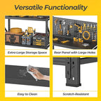 5 Sets Storage Shelves with Pegboard, Heavy Duty Garage Shelving Units and - Image 5