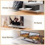SSWOOD Monitor Stand Riser, Wood & Acrylic Computer Monitor Stand Desk Desktop - Image 7