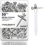50pcs Silver Thumb Tacks for Wall Picture Hangers Heavy Duty Push pins for Wall by OIAOIW
