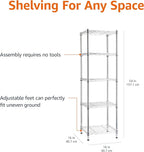 Amazon Basics 5-Shelf Tower Adjustable Storage Shelving Unit, 16 D x 16 W x 54 - Image 3