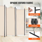 VEVOR Room Divider, 6 Panel Room Divider, Folding Privacy Screen and Portable - Image 3