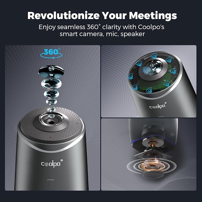 COOLPO Camera 360, 4K Video Conference Room Camera System, AI Driven Speaker - Image 2