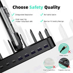 420W Charging Station for Multiple Devices, Zobirez 10-Port USB C Fast Charger - Image 2