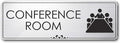 Conference Room Sign Office Meeting Sign, Brushed Silver, Fade Resistance by MySignCenter