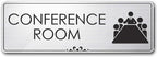 Conference Room Sign Office Meeting Sign, Brushed Silver, Fade Resistance by MySignCenter