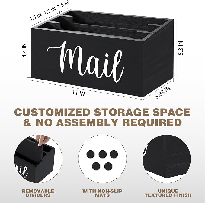 Mail Holder Countertop with 3-Slot, Mail Organizer - Image 3