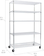 Seville Classics UltraDurable Heavy Duty NSF Solid Steel Wire Rack Storage Unit - Image 5