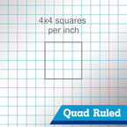 WritePads Legal note pads Legal Pad Quad Ruled Note Pads, Graph Ruled 8.5x11 - Image 3