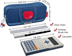 Haumei Canvas Pencil Case Large Capacity, Big Denim Pen Pouch - Image 5