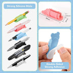 VZZNN 60 Pack Adhesive Pen Holder Clips, Colorful Silicone Pencil Holders - Image 5