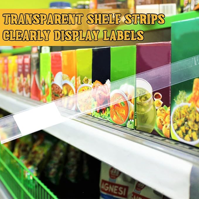 Fainne 100 Pcs 1.25 Inch Shelf Label Strip Holders Plastic Wire Shelf Price Tag - Image 6