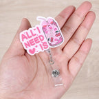 Pink Bow Soda Funny Nurse Badge Reel, Cute Coquette Soda Pop Retractable ID - Image 4