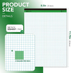 KAISA Graph Paper Legal Pads Writing Pads Recycled Paper 8.5"x11.75" Quad Ruled - Image 2