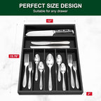 Bellsal Black Utensil Organizer 12.5 Inch Silverware Tray - Image 3