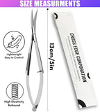 Cross Edge Curved Spring Scissors 5 Inch Stainless Steel Precision Eyebrow & - Image 3