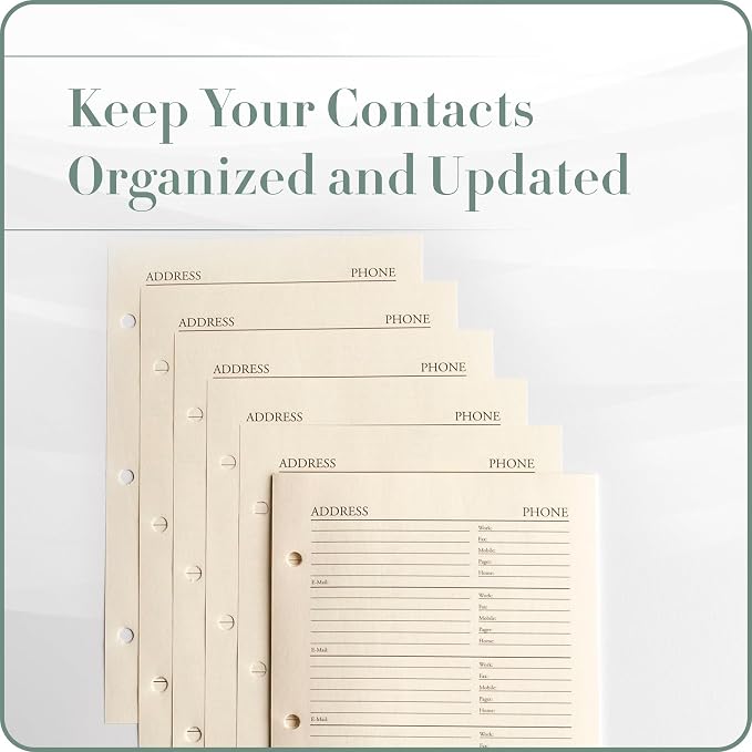Gallery Leather Address Book Refill Replacement Pages - Image 6