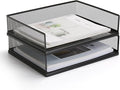 AZFUNN Wire Mesh Letter Trays Paper Tray Desk File Organizer, 2 Pack Stackable by AZFUNN