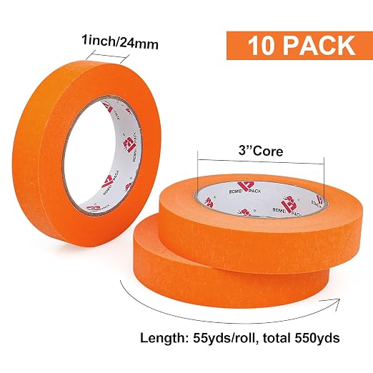 BOMEI PACK Orange Painters Tape 1 Inch - Image 2