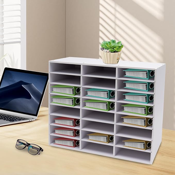 Literature Organizer with 24 Compartments | Adjustable Desktop File Sorter Mail - Image 2