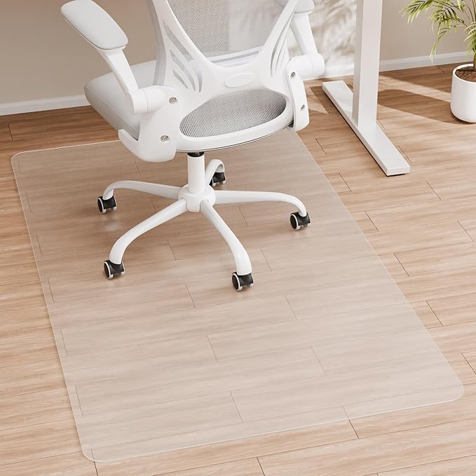 HOMEK Crystal Clear Chair Mat for Hardwood Floor, 48” x 36” Office Chair Mat by HOMEK