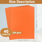 Silunkia 40 Sheets Orange Cardstock 8.5 x 11 Craft Paper, 75lb Premium Pumpkin - Image 2