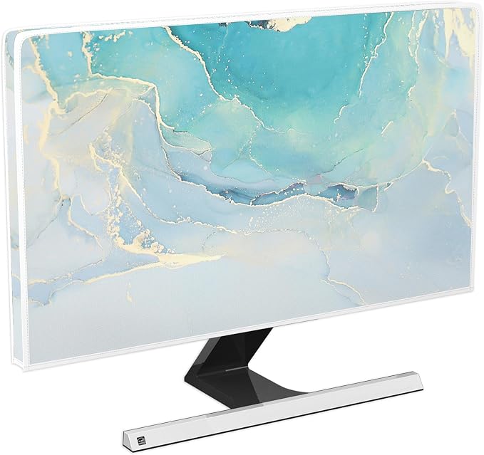 Baocicco Blue Green Marble TV Display Screen Cover 50, 52 Inch Creative by Baocicco