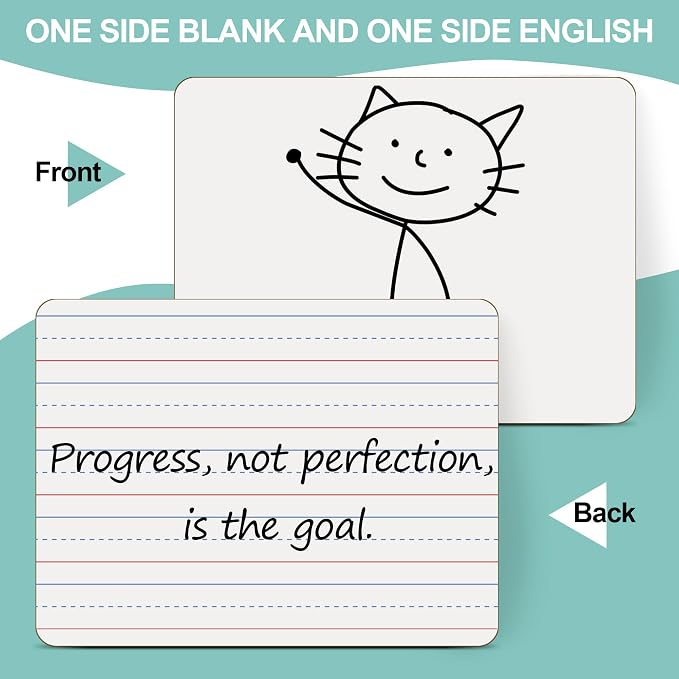 32 Pack Small White Boards, Double Sided Personal Dry Erase Boards - Image 2