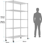 Homdox 5 Tier Storage Racks and Shelving, 3000LBS Commercial Adjustable Wire - Image 3