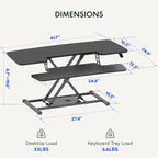 FLEXISPOT Standing Desk Converter 42-inch Spacious Sit to Stand up Dual Monitor - Image 3