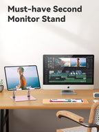 tounee Tablet Holder Stand, Dual Rod Adjustable Aluminum Desktop Stand - Image 4