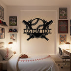 Personalized Baseball Metal Sign Custom Name Sign Baseball Player Gift Boys - Image 2