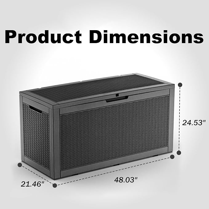 EasyUp 120 Gallon Deck Boxes Waterproof, Outdoor Large Storage Boxes - Image 2