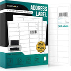 Address Labels 1’’x2-5/8’’ Stikcer Paper 30-UP 250 Sheets by Colemoly