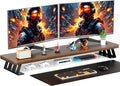 NestNeat Dual Monitor Stand Riser, 39 Inch Large Wood Monitor Stands by NestNeatHome