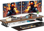 NestNeat Dual Monitor Stand Riser, 39 Inch Large Wood Monitor Stands by NestNeatHome