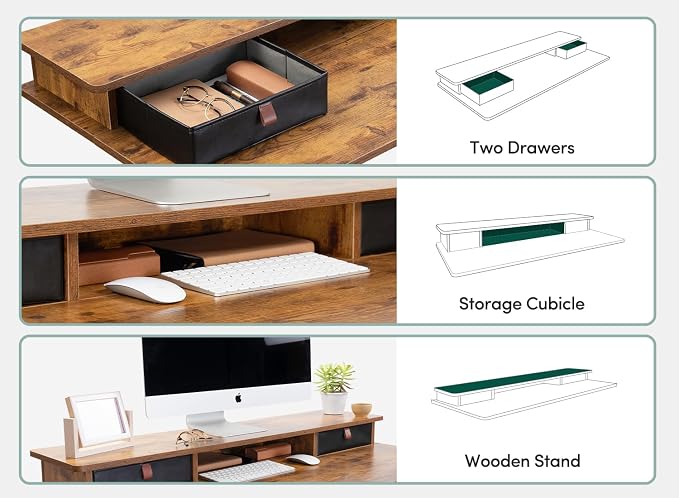 FEZIBO 63 x 28 Inch Deeper Height Adjustable Electric Standing Desk - Image 4