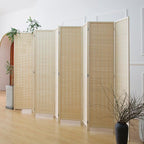 Furnnylane 8 Panel Room Divider and Folding Panel Screen, Bamboo Panel Divider - Image 3