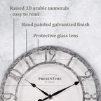 Presentime & Co 10" Farmhouse Series Wall Clock, Quartz Movement, Shiplap Style - Image 3