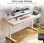Standing Desk With Drawers, 55x23.6 Inch Electric Stand Up Workstation With - Image 3