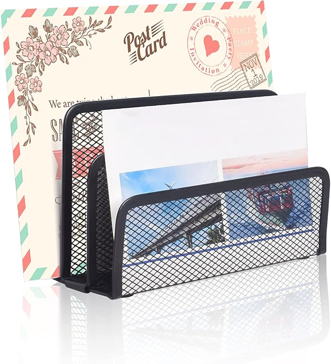 wishacc Desk Mail Organizer Small File Holders Letter Metal Mesh by wishaccDirect