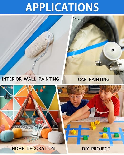 KIWIHUB 10 Rolls Painters Tape 2 inch Wide, Wall Painting, Home Improvement - Image 7