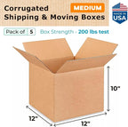 Medium Moving & Shipping Boxes 12 x 12 x 10 inches - Image 2