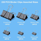 228 PCS Binder Clips Paper Clamps Assorted Sizes, Extra Large Medium Small Mini - Image 2