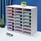 Literature Organizer with 24 Compartments | Adjustable Desktop File Sorter Mail - Image 3